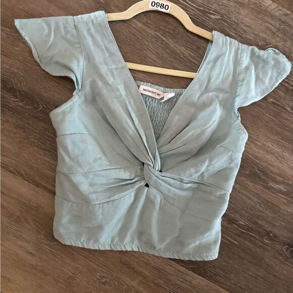 Midnight Sky Knot Front Top cropped Sz S/Med - Picture 1 of 6
